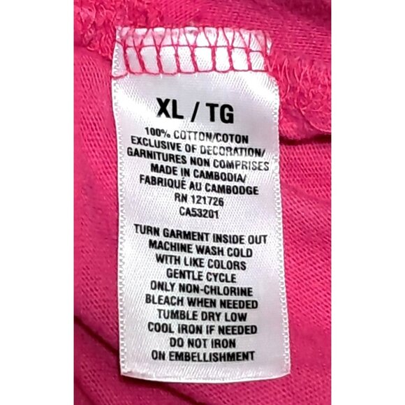 Aeropostale Womens Juniors T Shirt XL Spellout Pink Embroidered 100% Cotton - Picture 3 of 9